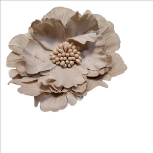 Handmade Tan Floral Hair Clip